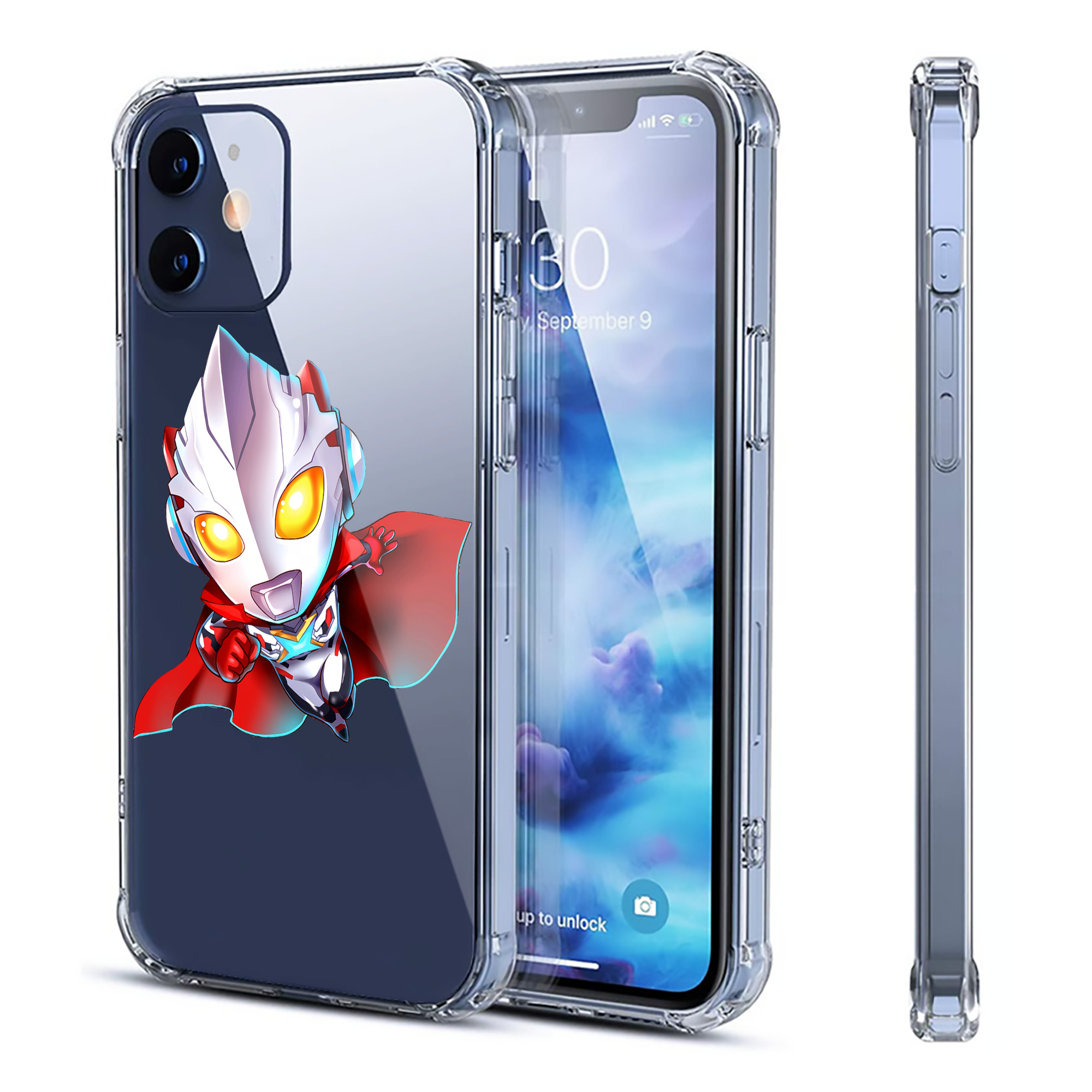（画像用） ウルトラマン Ultraman 【iPhone 12シリーズ対応】透明スマホケース（クリアソフトケース）